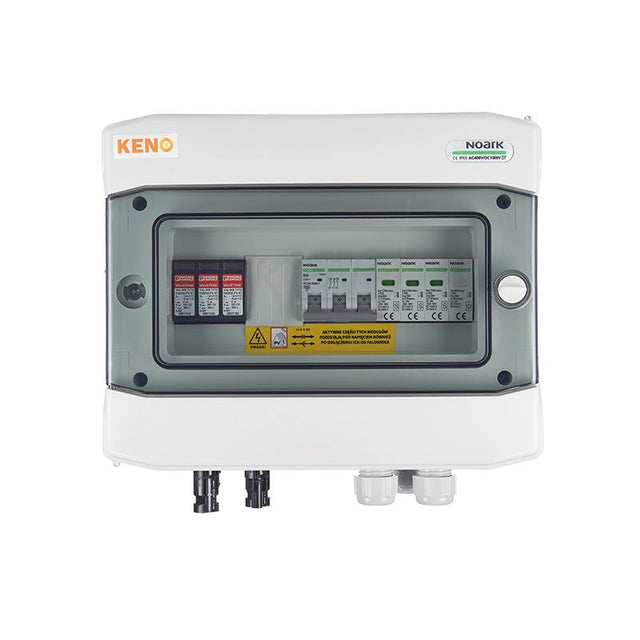 DC+AC-Anschlusskasten mit Überspannungsschutz 1000V Typ 1+2, 1x PV-Strang, 1x MPPT // Überspannungsschutz AC Typ 1+2, 20A, 3-phasig