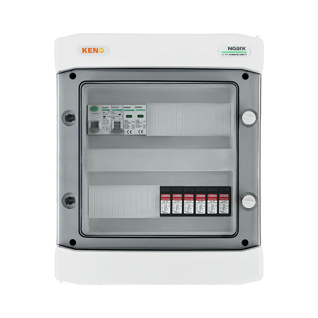 Anschlussverteiler DC+AC mit Überspannungsschutz DC 1000V Typ 2, 2x PV-String, 2x MPPT // Überspannungsschutz AC Typ 2, 20A 1-phasig, RCD 100mA