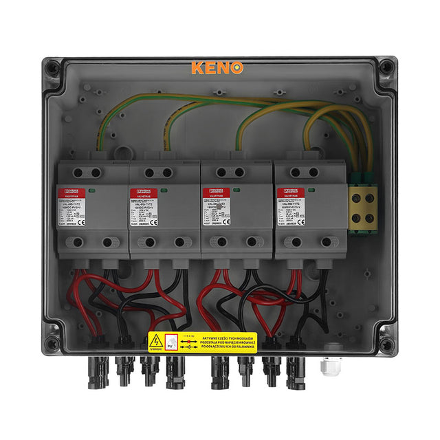 ALLVIEW Anschlusskasten mit Überspannungsschutz DC 12,5kA 1000V Typ 1+2, 4x PV-Strang, 4x MPPT