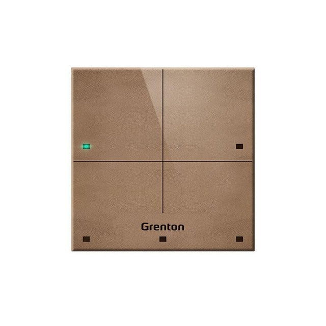 Grenton Touchpanel / 4 Berührungsfelder / TF-Bus / hell, Front aus Naturleder