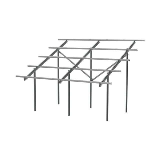 Freistehende Bodenmontage-Konstruktion, bifacial, 4 Ebenen, ZM-Beschichtung - ohne Module. Kompatibel mit Modulen der Größe 2278x1134 (ohne Endklemmen und Inbusschrauben)