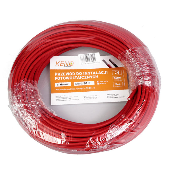 KENO Przewod KENO 6mm czerwony 50m