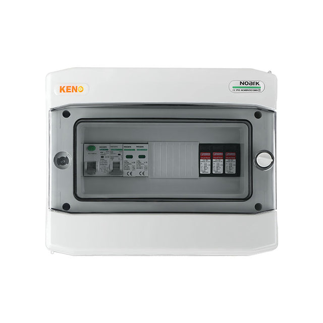 DC+AC-Anschlussverteiler mit Überspannungsschutz 1000V Typ 2, 1x PV-Strang, 1x MPPT // AC-Schutz Typ 2, 20A, 1-Phasig, RCD 100mA Typ A